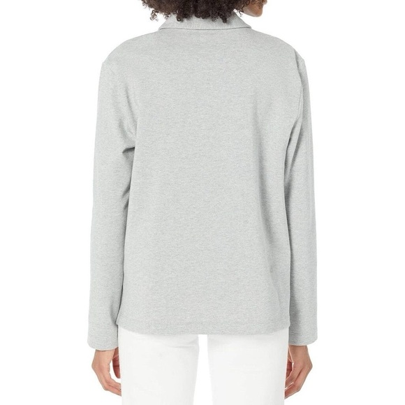 NWT LILLY PULITZER EMALIA SHIMMER TERRY TOP LONG SLEEVE SEASIDE GREY - Picture 3 of 5